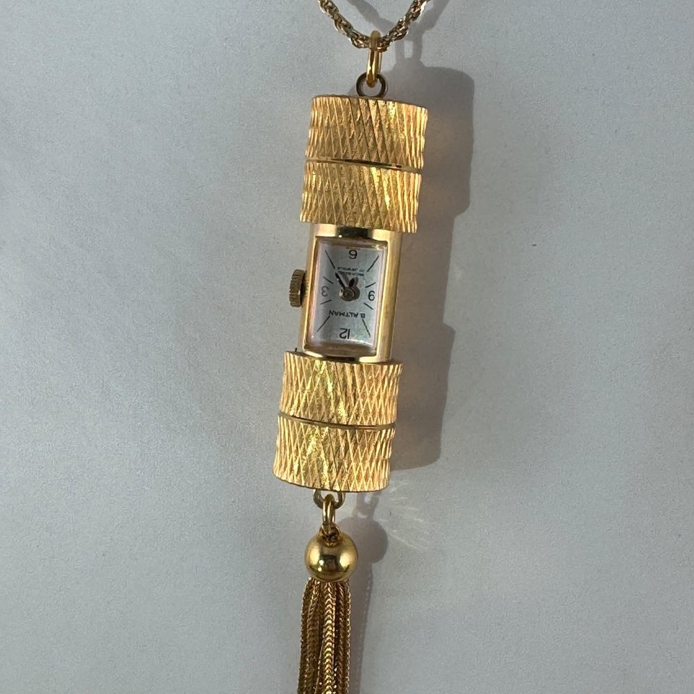 Vintage B Altman Swiss Slide Pendant or Lipstick Watch